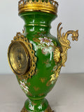 Mantel Clock Set Antique French Garniture Porcelain Bronze Candelabras LOT 36207