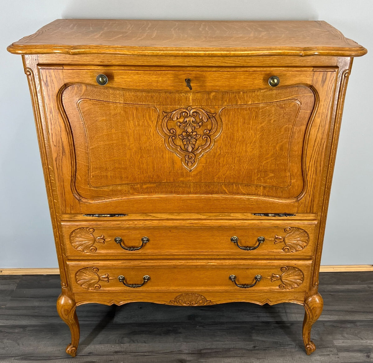 Cabinet Vintage French Louis XIV Style Bureau Sideboard Carved Cupboard LOT 35510