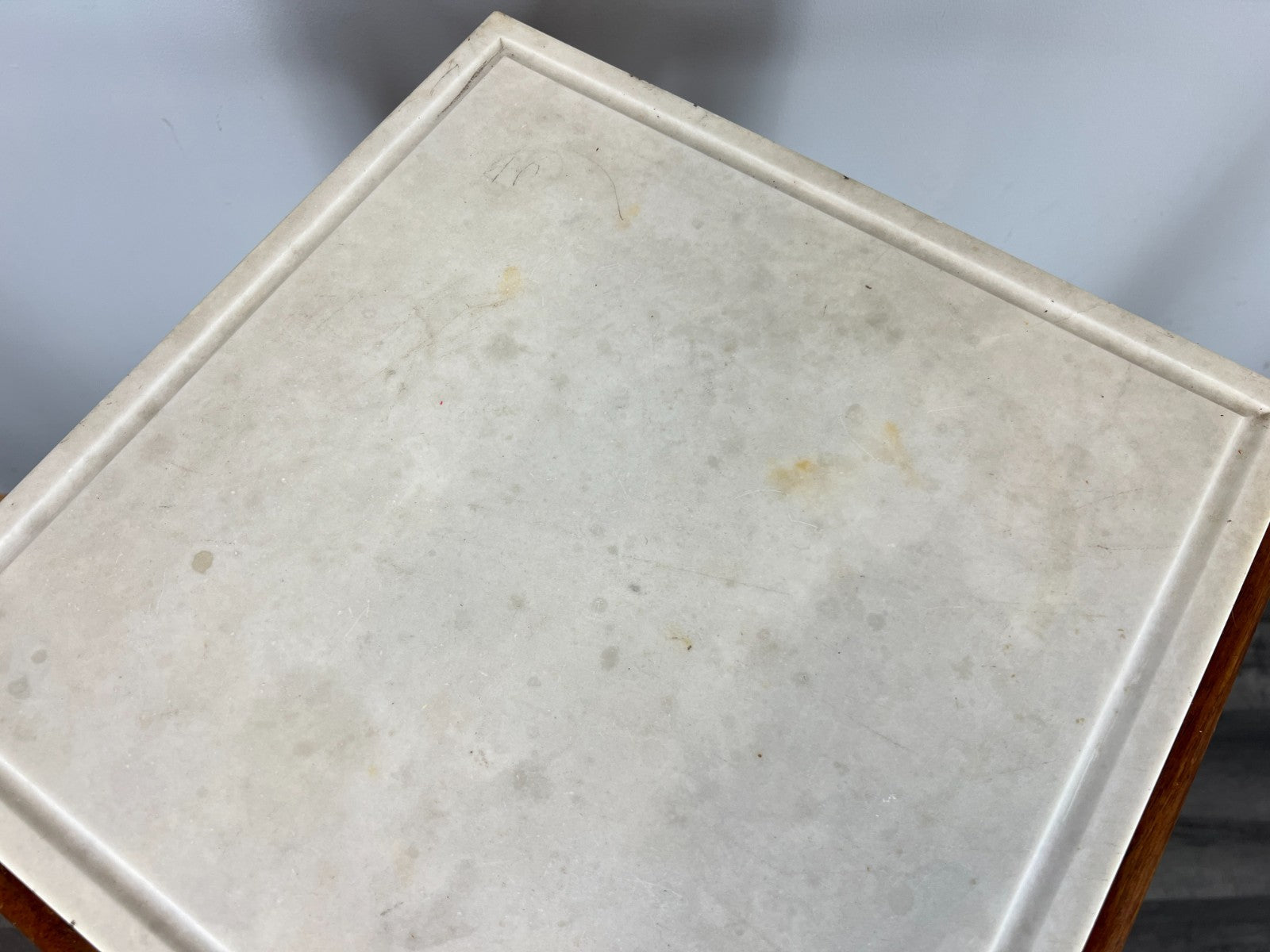 Bedside Table Antique French Walnut Marble Top Cabinet Nightstand LOT 444911