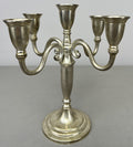 Pair of Candelabras Vintage French Style Metal Five Arm Candle Holders LOT 6485