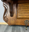 Coat Rack Antique French Carved Oak Wall Mounted 4 Hook Rack Hanger LOT 31086