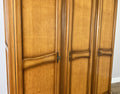 Wardrobe Vintage French Louis Oak Triple Door Carved Armoire Cabinet LOT 6534