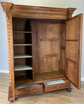 Wardrobe Antique French Oak Two Door Mirrored Carved Armoire Cabinet LOT 612416