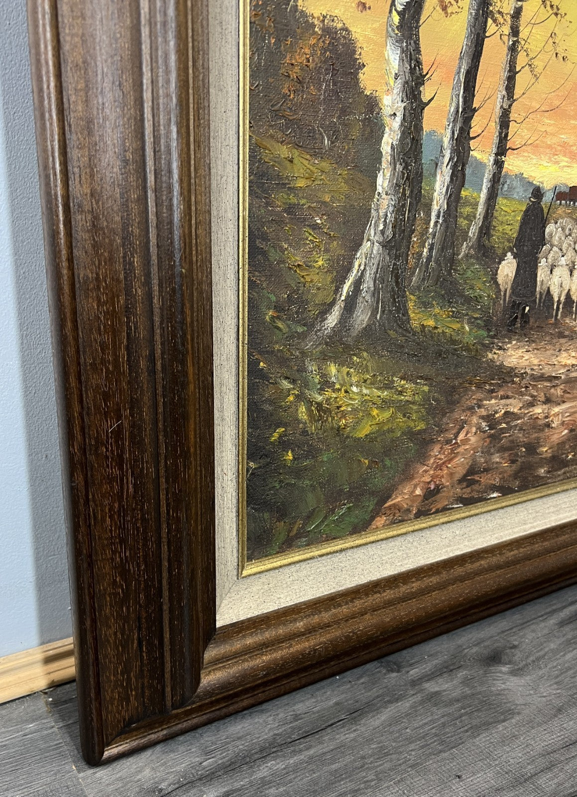 Vintage French Oil Painting Landscape Signed Framed Nature Art LOT 46279