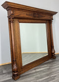Antique French Style Carved Oak Wall Mirror Home Decor Wall Frame LOT 45511