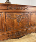 Bed Antique French Style Oak Double Bed Frame Carved Headboard LOT 61518