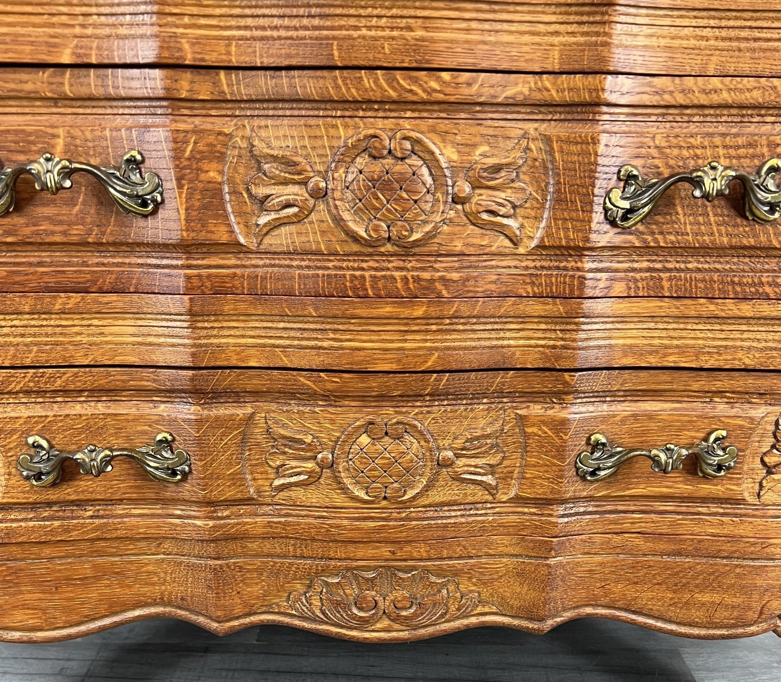 Secretaire Writing Desk Vintage French Louis Oak Rare Bureaux Cabinet LOT 44637