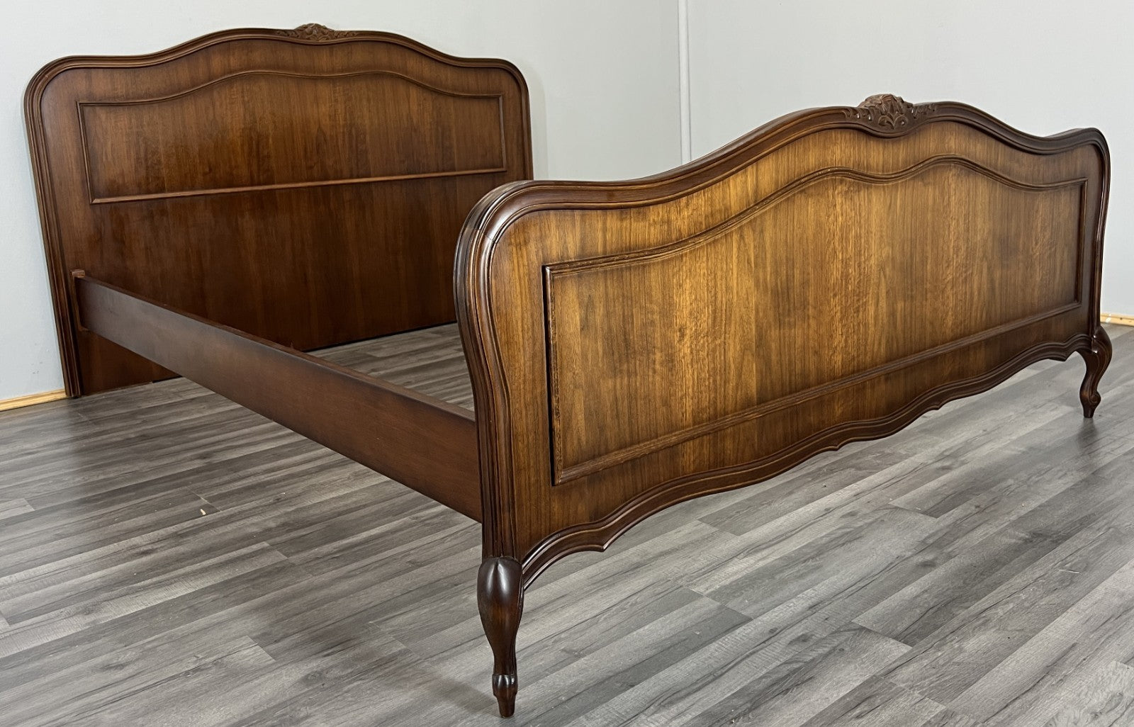 Bed Frame Vintage French Louis XVI Style  King Size Carved Panel LOT 40951