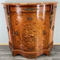 Cabinet Vintage French Marble Top Inlaid Sideboard with Brass Ormolu LOT 42843