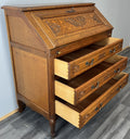 Secretaire Writing Desk Oak Rare Vintage French Louis Bureaux Cabinet LOT 450812