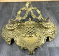 Inkwell Set Vintage French Brass Ornate Desk Stand Accessory LOT 46810