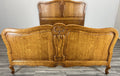 Bed Vintage French Louis XVI Double Bed Frame Oak Carved Headboard LOT 45882