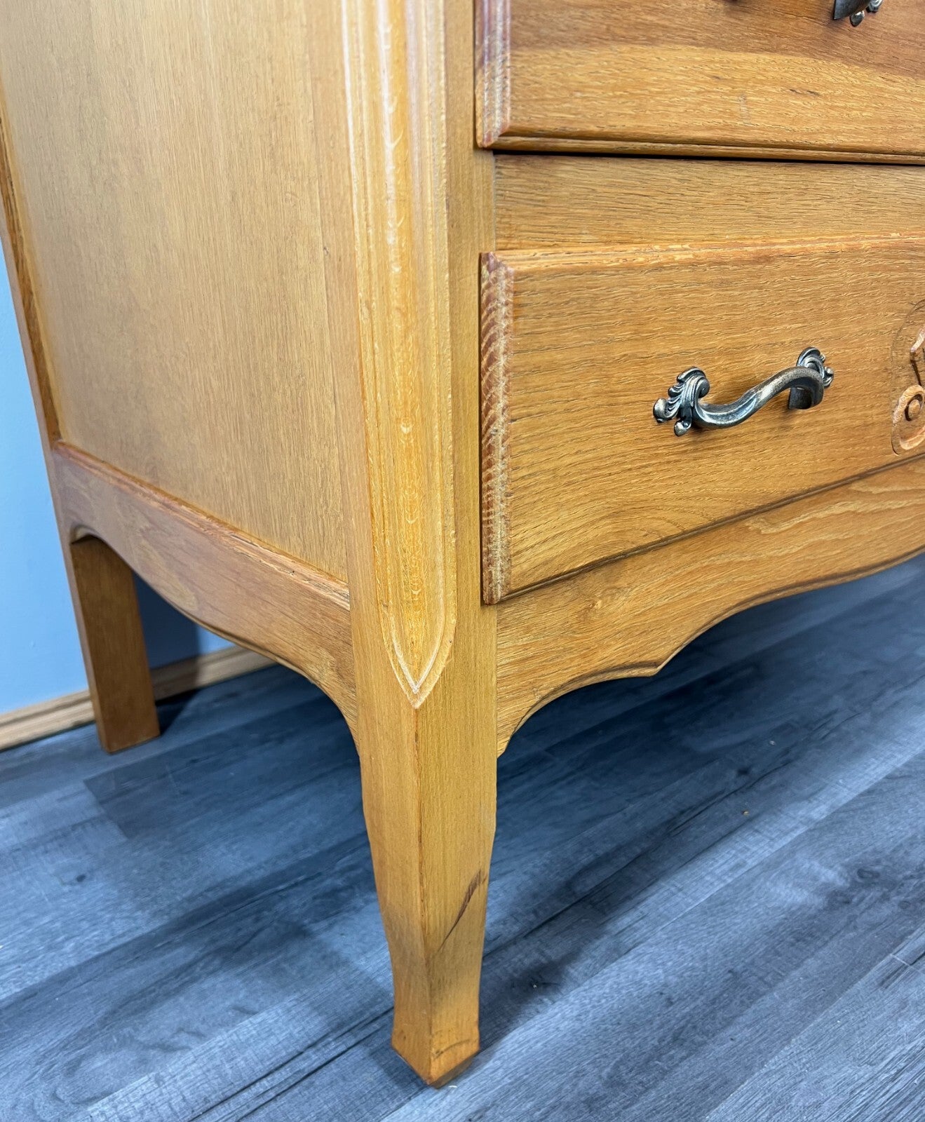 Chest of Drawers Vintage French Louis XVI Oak 3 Drawers Bedroom Cabinet LOT 37278