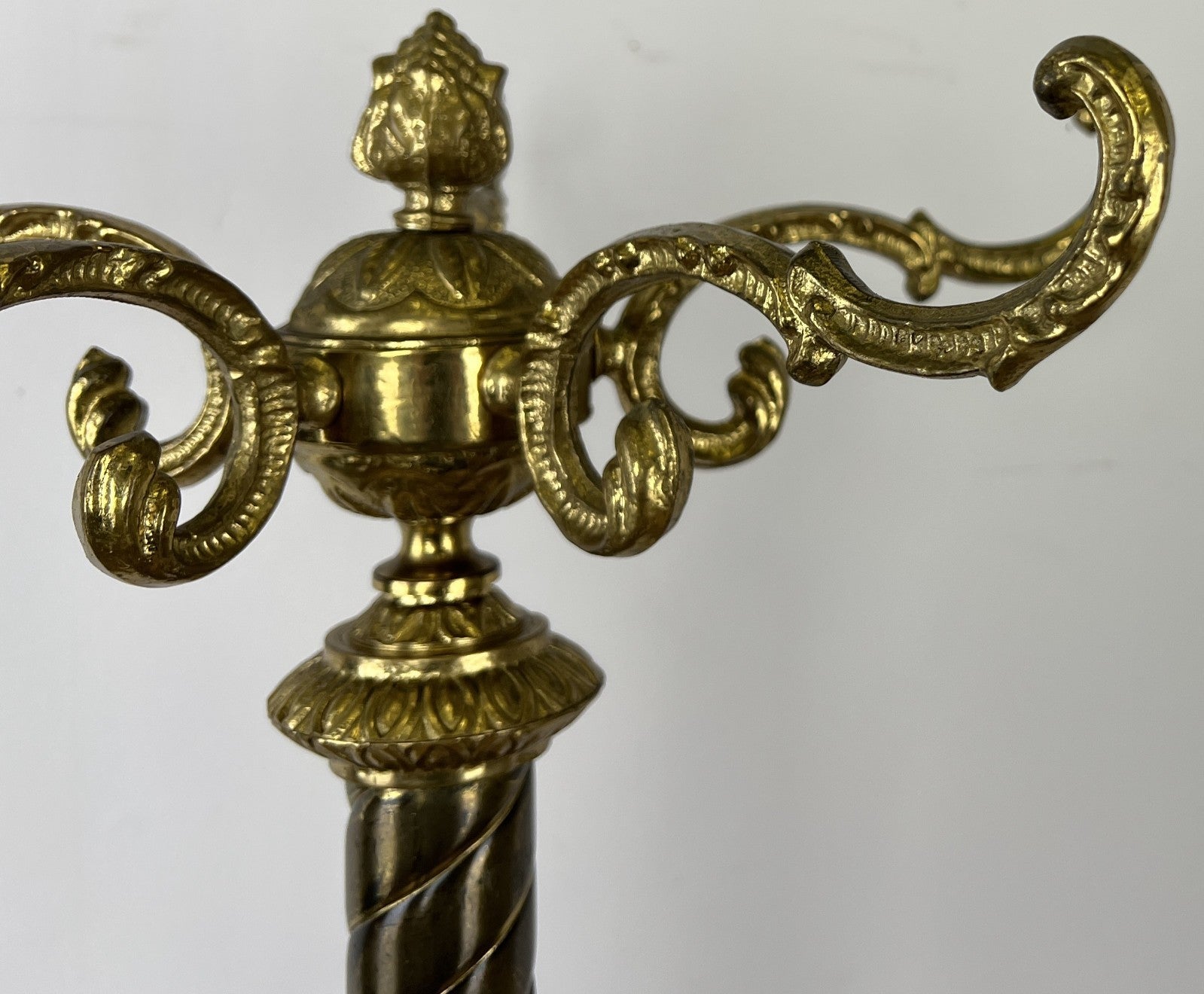 Standing Coat Hanger Vintage French Brass and Onyx 9 Hooks Coat Rack LOT 60754