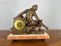 Mantel Clock Antique French Art Nouveau Style Bronze Garniture Set LOT 463911