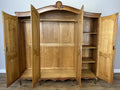 Wardrobe Vintage French Louis XVI Style Four Door Oak Carved Armoire LOT 49309