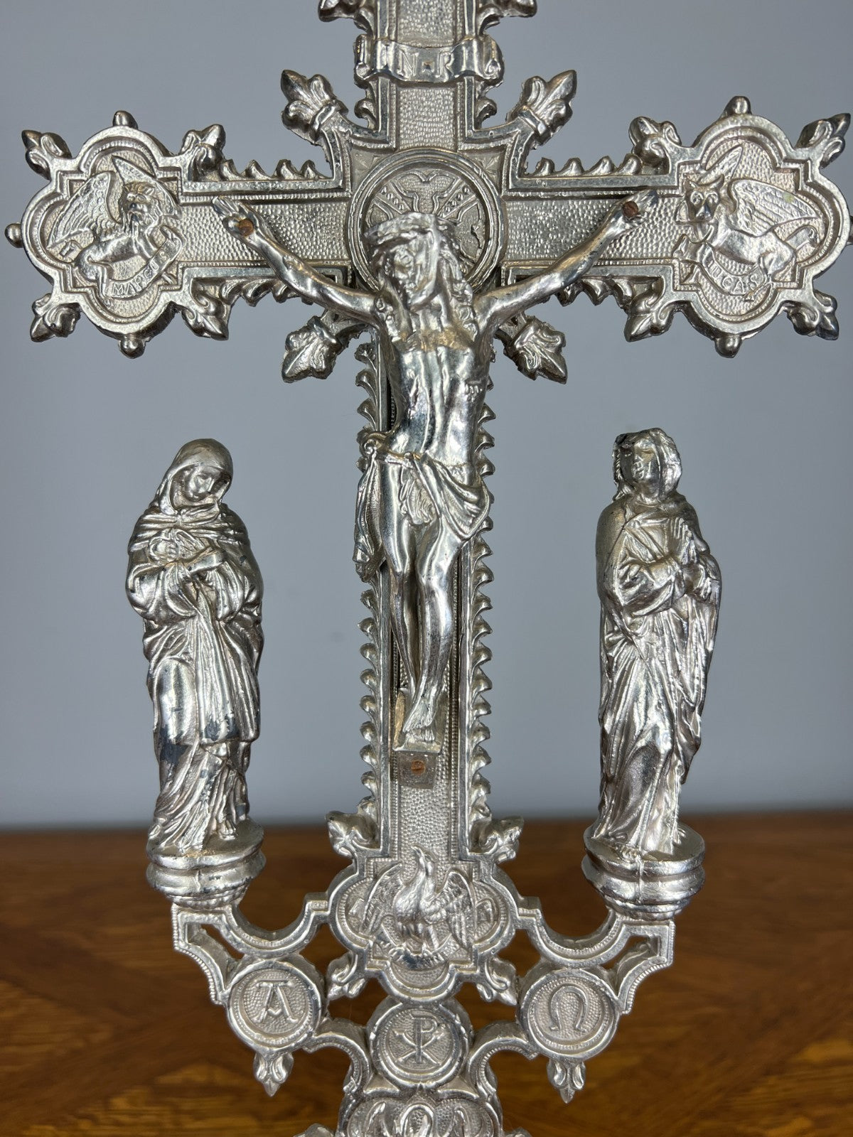 Crucifix Vintage French Style Metal Religious Altar Cross Figurines LOT 466711