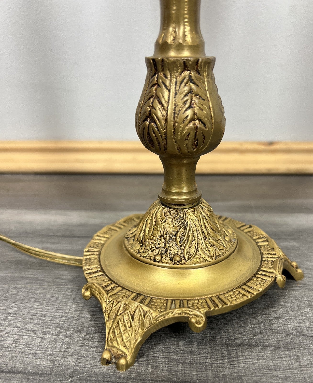 Lamp Vintage French Brass 3 Arm Candelabra Light Ornate Rococo Design LOT 44502