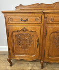 Sideboard Vintage French Louis Style Oak 4 Door Cupboard Carved Cabinet LOT 63633