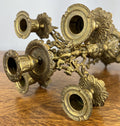 Mantel Clock Vintage French Style Architectural Brass Garniture Set LOT 464515