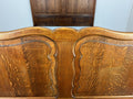 Bed Vintage French Louis XVI Oak Double Bed Frame Carved Headboard LOT 33354