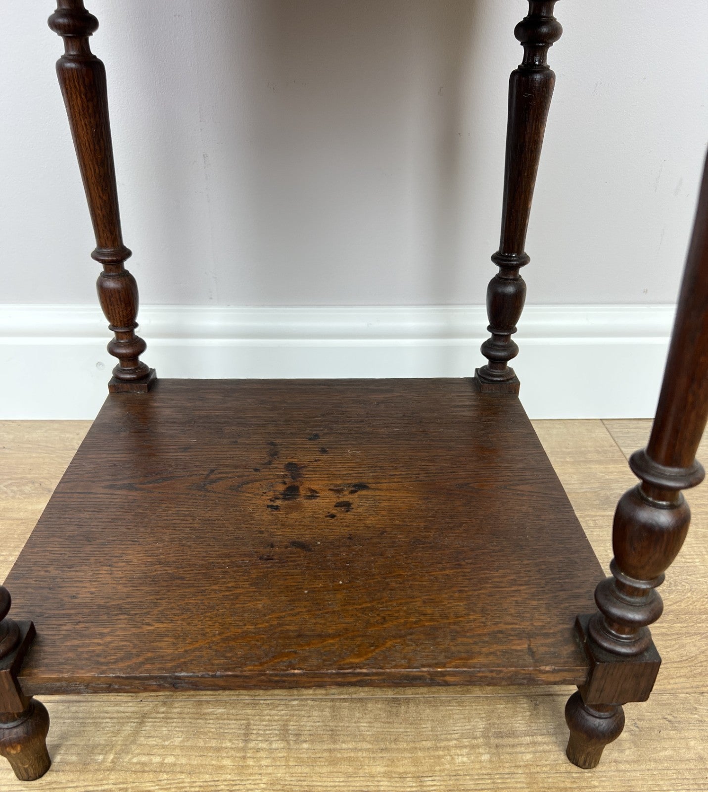 Bedside Table Antique French Style Marble Top Oak Cabinet Nightstand LOT 62468
