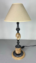 Table Lamp Vintage French Style Ceramic Brass Lamp with Shade LOT 50790