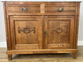Cabinet Antique French Style Marble Top Oak Sideboard Carved Cupboard LOT 62848