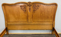 Bed Antique French Louis XVI Oak Double Bed Frame Carved Headboard LOT 36624