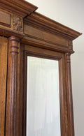 Wardrobe Antique French Style Oak Three Door Carved Mirrored Armoire LOT 623114