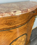 Cabinet Vintage French Marble Top Inlaid Sideboard with Brass Ormolu LOT 433118