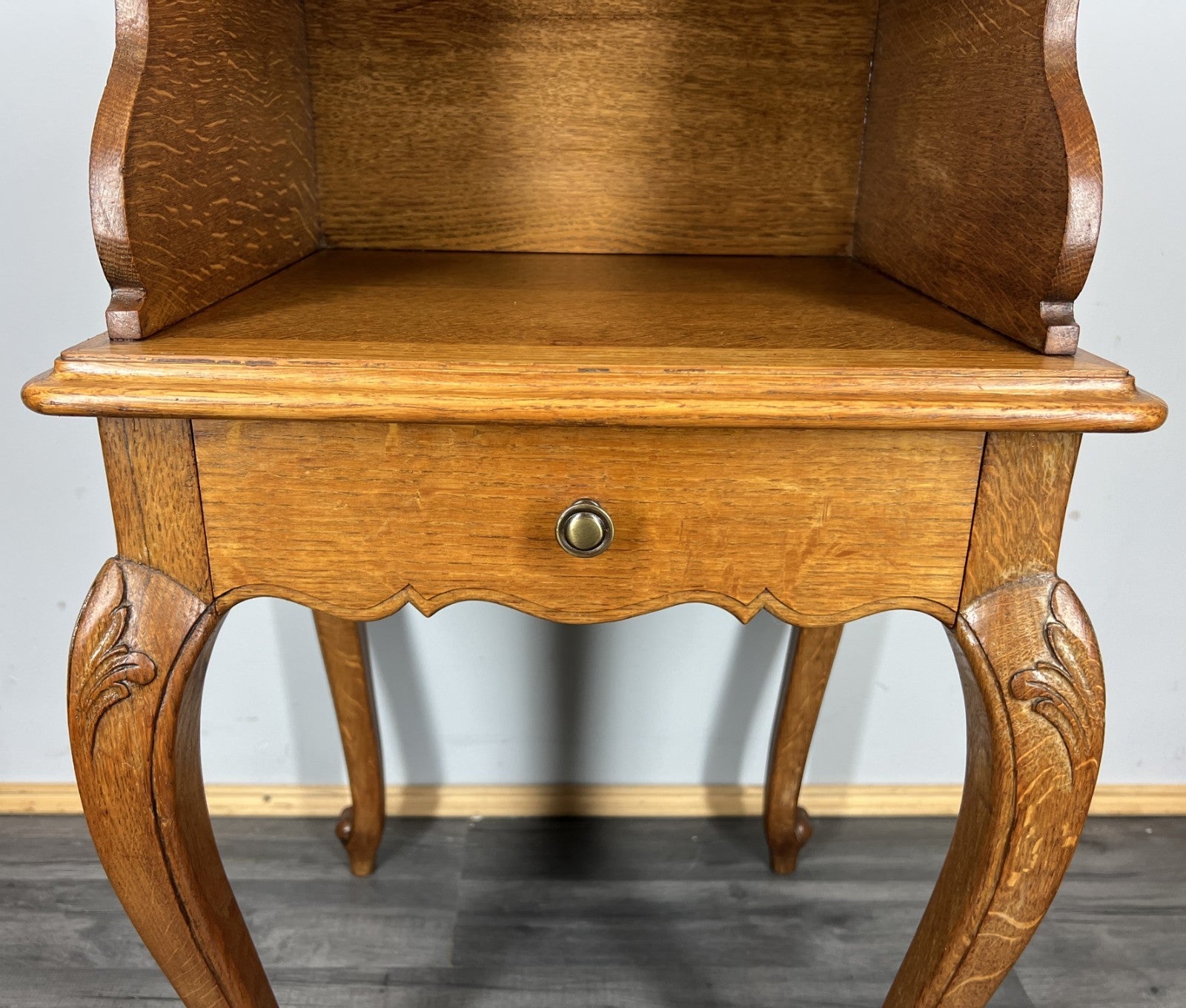 Pair of Bedside Tables Vintage French Louis Oak Cabinets with Drawers LOT 44475