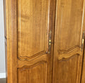 Wardrobe Vintage French Louis XVI Style Oak Four Door Carved Armoire LOT 49794