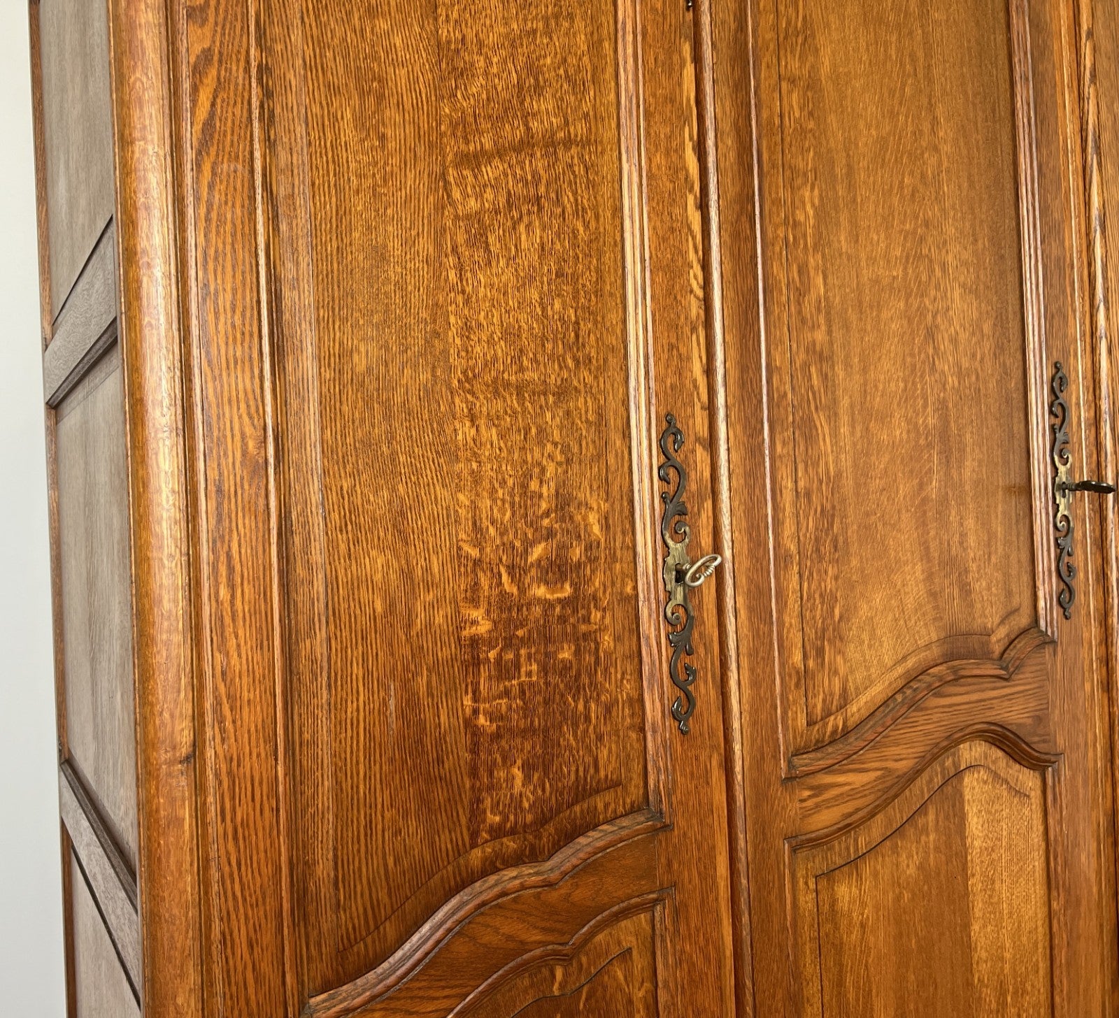 Wardrobe Vintage French Louis XVI Style Four Door Oak Carved Armoire LOT 60806