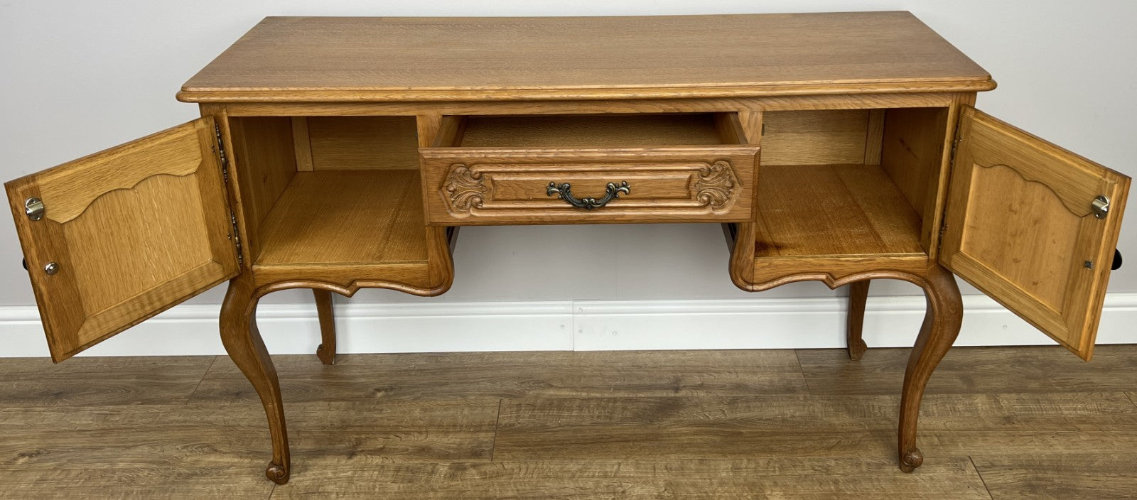 Cabinet Vintage French Louis XVI Style Carved Desk Oak Sideboard LOT 492510