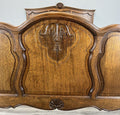 Bed Vintage French Louis XVI Double Bed Frame Oak Carved Headboard LOT 46003