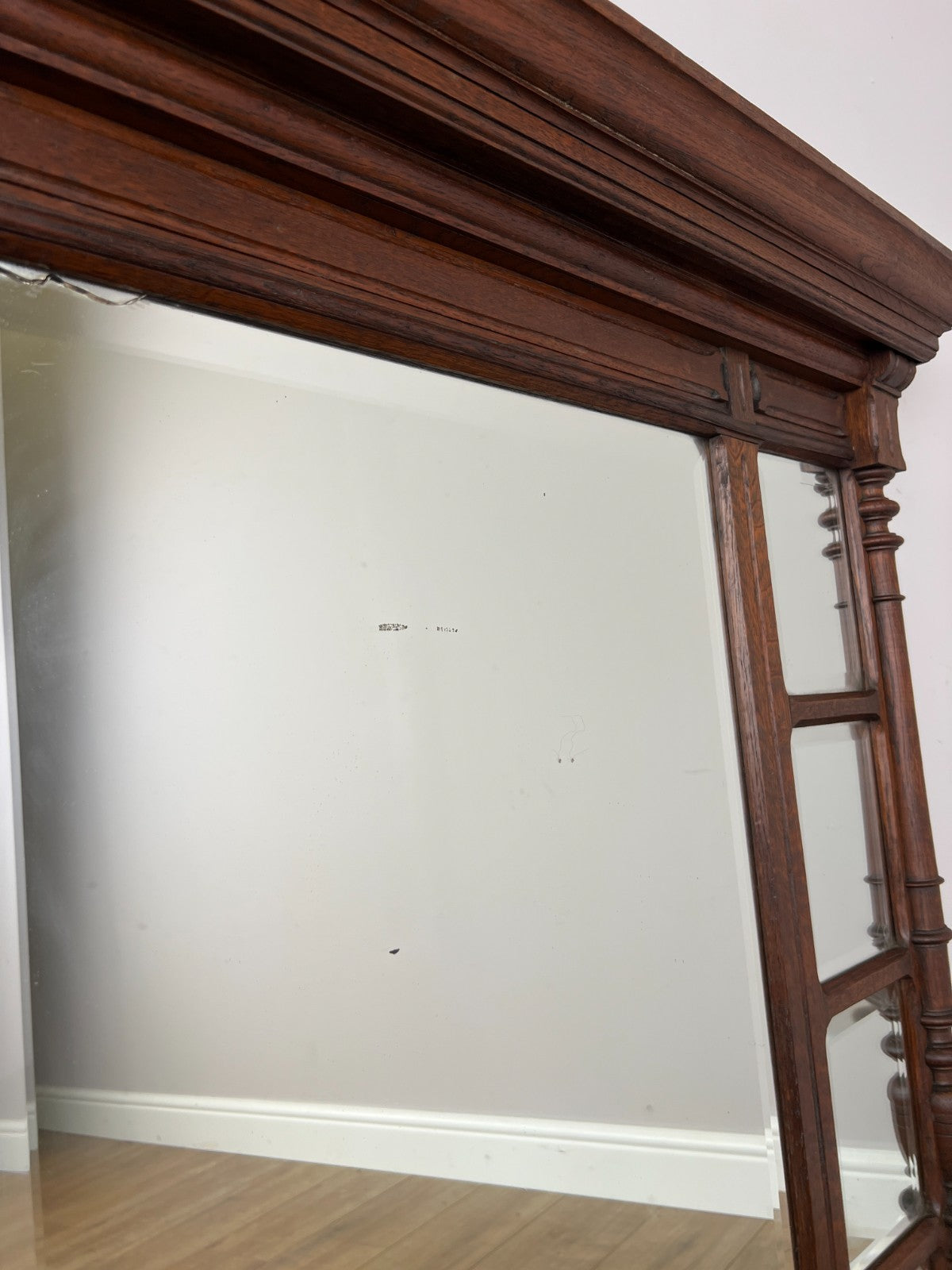 Mirror Antique French Oak Wall Mirror Bevelled Large Glass Wall Frame LOT 63707