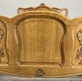 Bed Vintage French Louis XVI Double Bed Frame Oak Carved Headboard LOT 46152