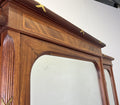 Wardrobe Antique French Style Three Door Inlaid Burr Mirrored Armoire LOT 616310