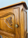 French Vintage Oak Bedside Tables Pair Cupboards Cabinets Louis XVI LOT 3912