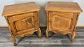 French Vintage Oak Bedside Tables Pair Cupboards Cabinets Louis XVI LOT 3912