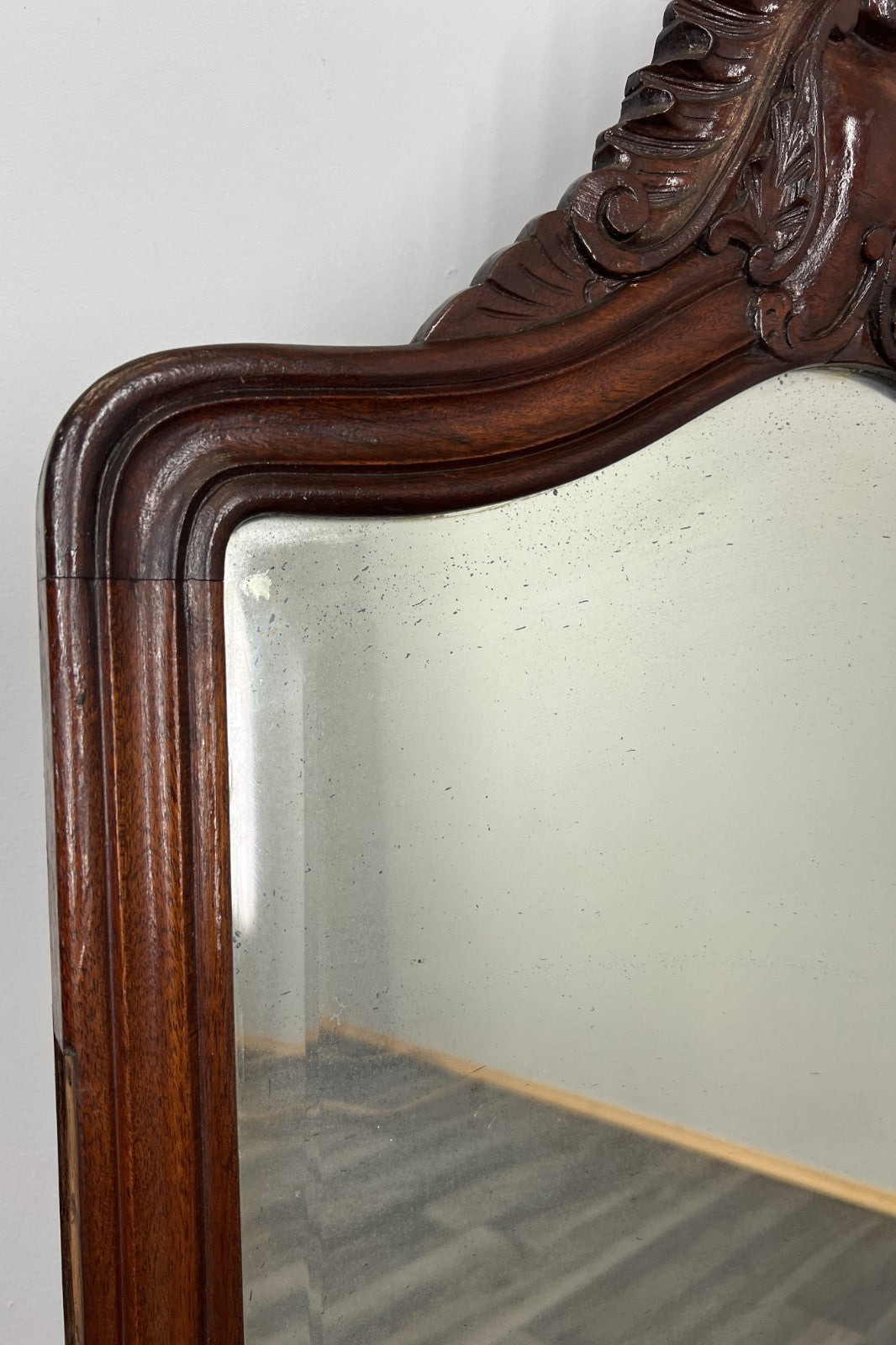 Antique French Style Carved Walnut Wall Mirror Home Decor Wall Frame LOT 45733