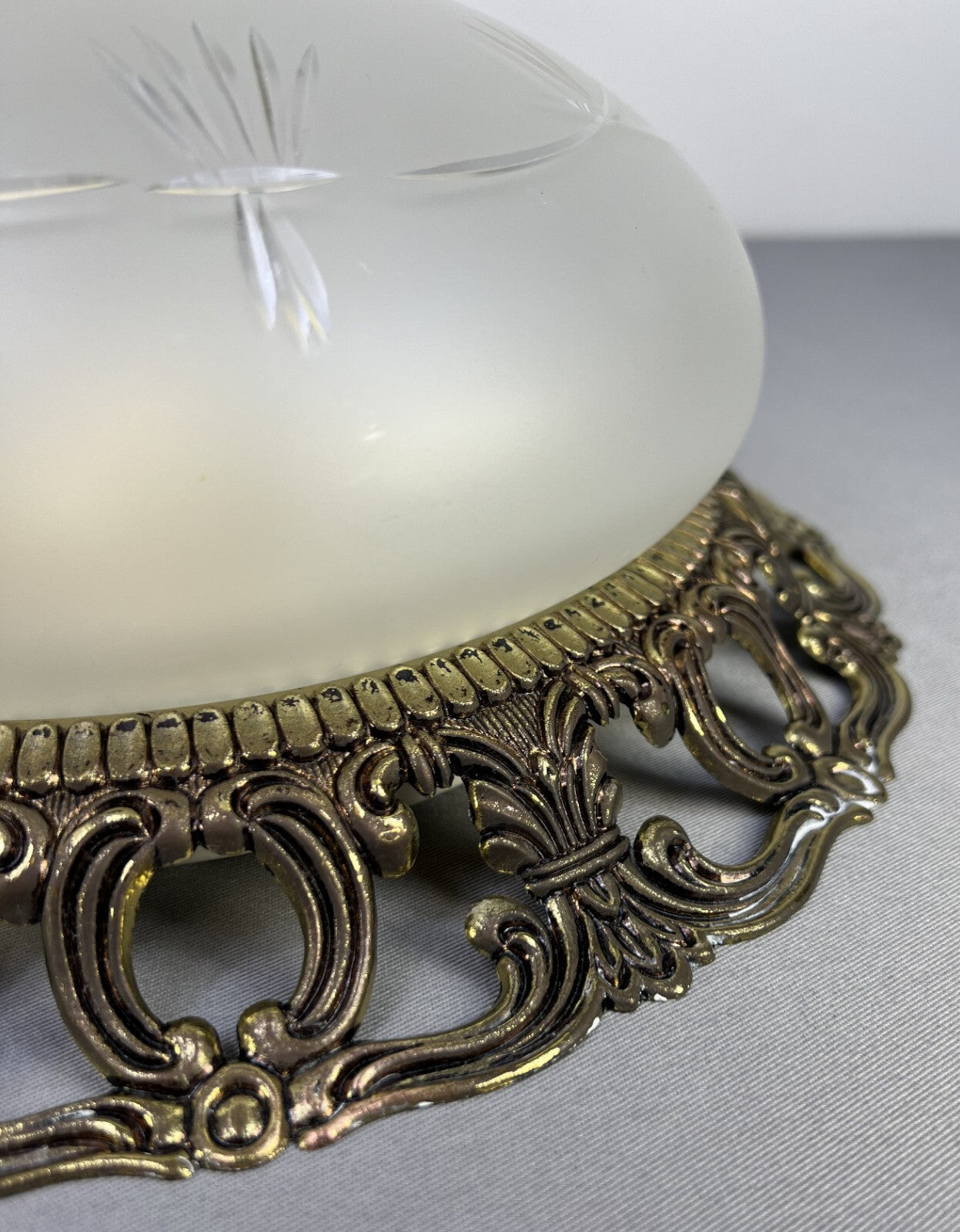 Ceiling Lamp Vintage Style Brass Pendant Glass Chandelier Light LOT 51544
