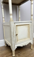 Bedside Table Antique French Style Marble Top Oak Cabinet Nightstand LOT 62244