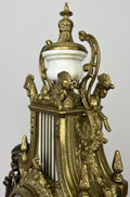 Clock Antique Louis XV Brass Marble Garniture Set With Candelabras LOT 602614
