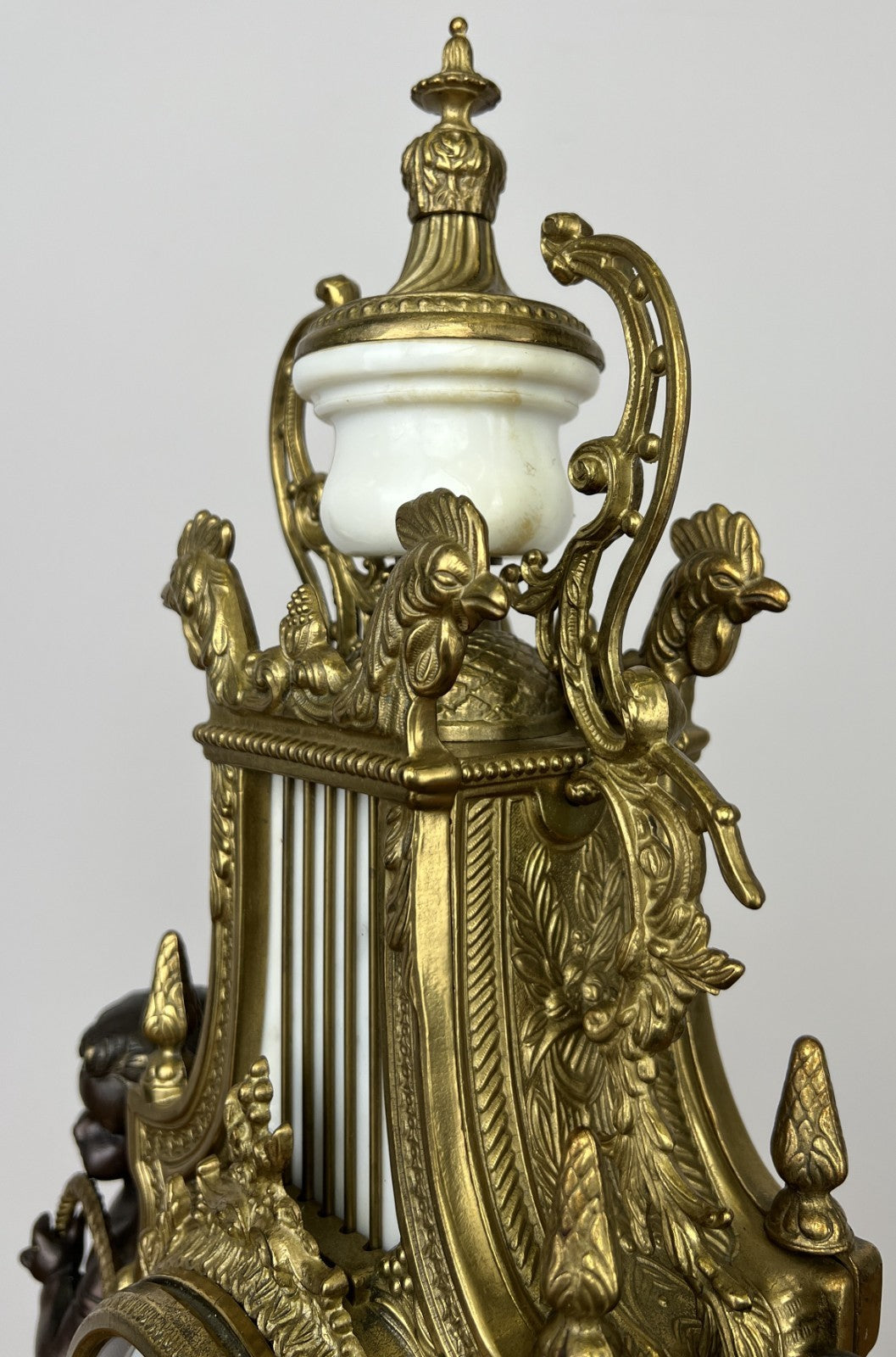 Clock Antique Louis XV Brass Marble Garniture Set With Candelabras LOT 602614