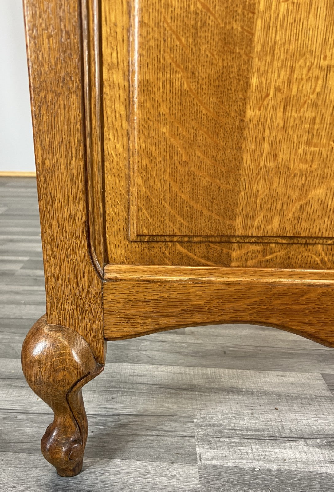 Bed Vintage French Louis XVI Double Bed Frame Oak Carved Headboard LOT 46135