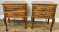 Pair of Bedside Tables Vintage French Louis Oak Nightstands Cabinets LOT 63501