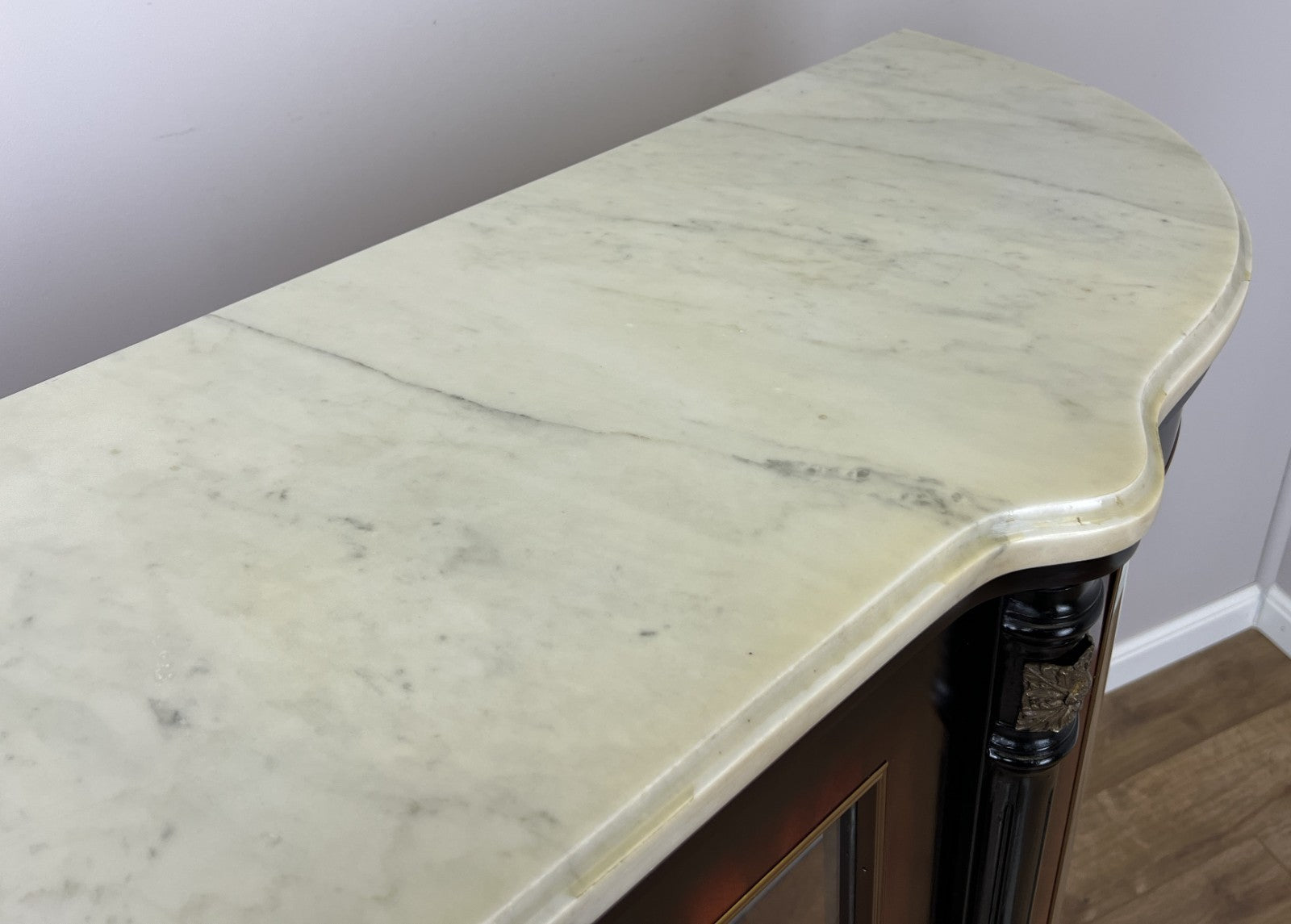 Cabinet Vintage French Style Empire Display Cabinet Marble Top Glass LOT 497716