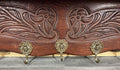 French Vintage Coat Rack Oak 7 Hooks Ornate Wall Shelf Carved Coat LOT 3885